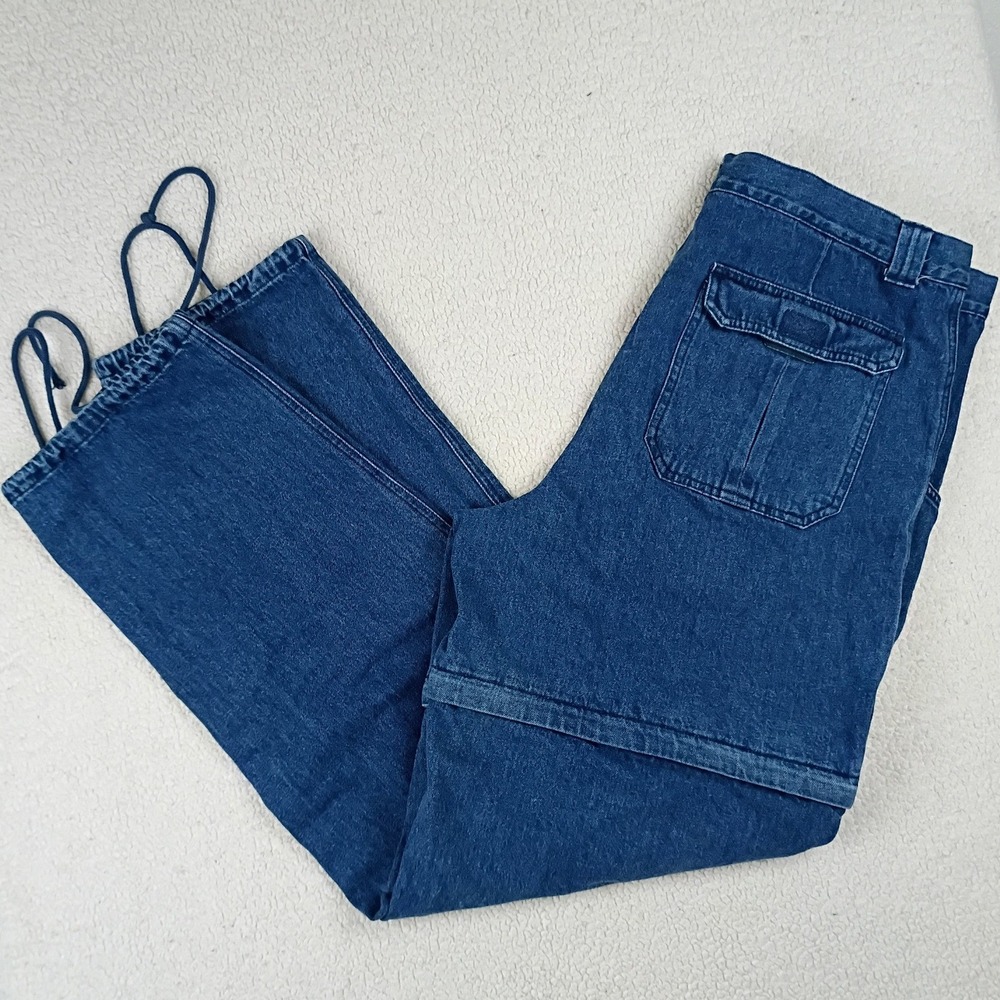 Gander Mountain Vintage Convertible Zip Jeans Mens 38x34 Blue Cargo Utility